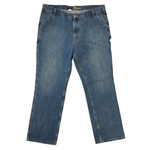 Carhartt Jeans Men Size 40x32 Blue Carpenter Denim Dungaree Fit Pockets Vintage - Picture 1 of 12